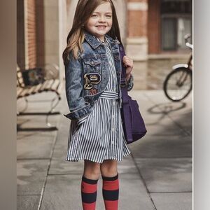Polo Ralph Lauren Girls Striped Dress - Blue and White Sz 7